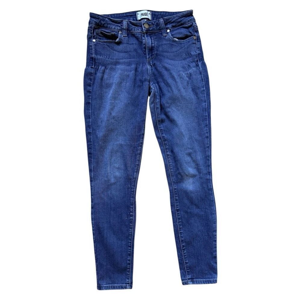 Womens Paige Verdugo High Waisted Ankle Roadhouse Dark Rinse Jeans - Sz 28